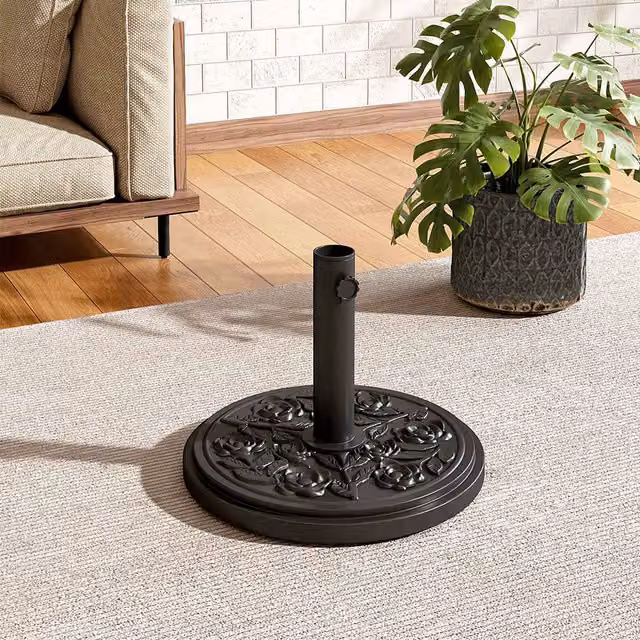 Livingandhome Black Concrete Freestanding Parasol Base