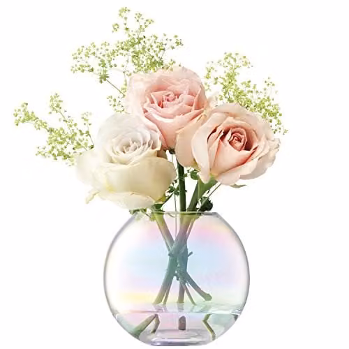LSA International Pearl Vase, White Mother of Pearl, Height: 11 cm
