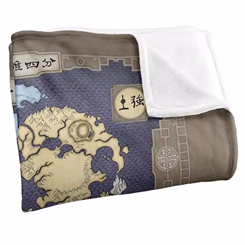 LOGOVISION Avatar The Last Airbender Map Super Soft Microfibre Fleece Throw Blanket, Multicolour, W/D/H: 152 x 127 cm – 2
