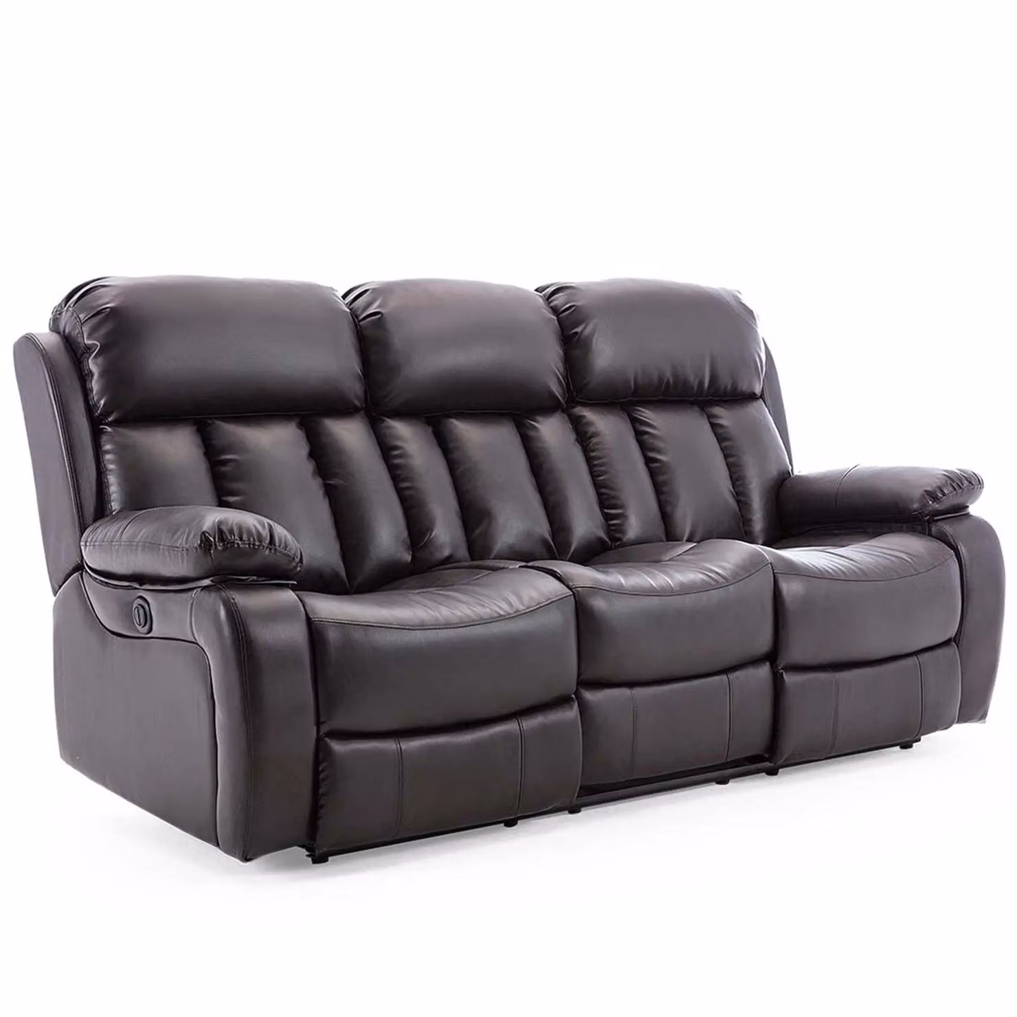 More4Homes Chester 3 Seater Electric High Back Bonded Leather Recliner Sofa in Brown – 2