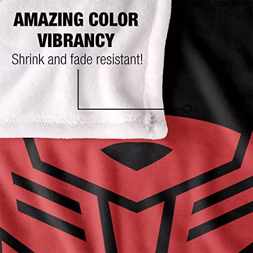 Hasbro Transformers Autobot Logo Super Soft Microfibre Fleece Throw Blanket in White, W/D/H: 152 x 127 cm – 3