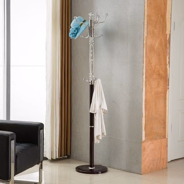 Modernique Red Metal Post Tree Coat Rack with Distributed Point Hooks, H 185 cm x W 38 cm x D 38 cm