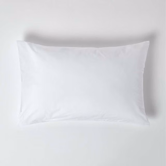 Homescapes White Egyptian Cotton Housewife Pillowcase, 200 Thread Count Percale, W/H: 74 x 48 cm – 1