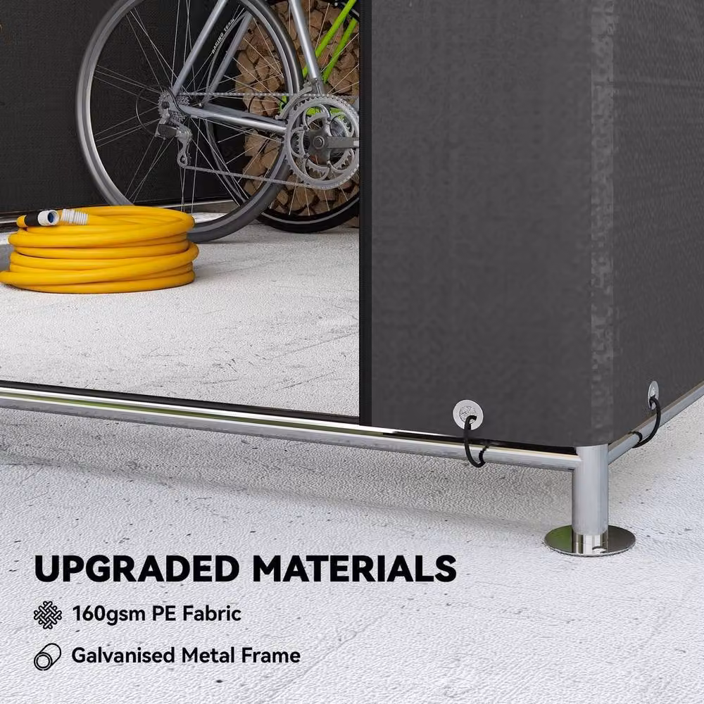 NESTLUNE Dark Grey Pent Garden Storage Shed and Bike Tent, W: 100 cm, D: 80 cm – 3