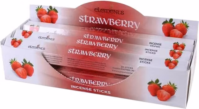 Elements Strawberry Fruity Incense Sticks, 6 Packs, Red – 1