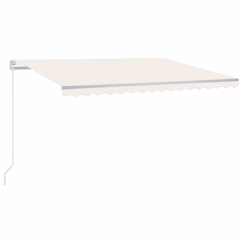 Berkfield Home Manual Retractable Awning with Crank and Folding Arms in Cream Polyester and Aluminium, W/D/H: 450 x 300 cm – 2