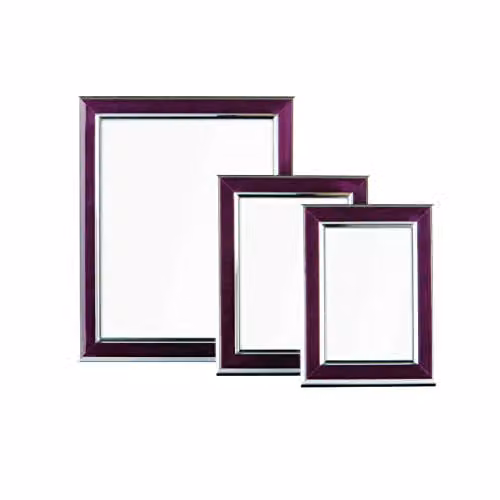Orsina Rectangular Tabletop Photo Frames in Purple and Silver, Set of 3 – 1