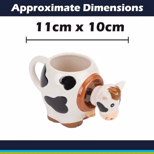 VFM e-Store Shaking Cow Wobble Mug, Multicolour, W: 11 cm, D: 10 cm – 2