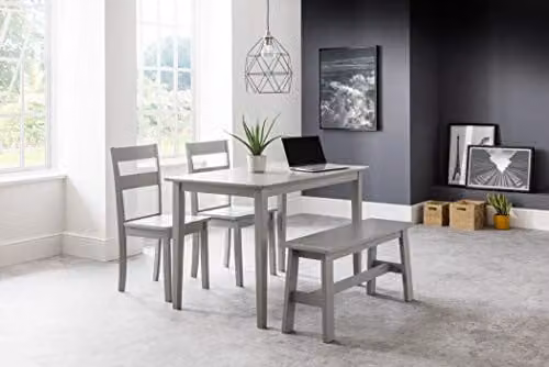 Julian Bowen Kobe Grey Dining Bench W: 92 cm, H: 45 cm, D: 30 cm – 2