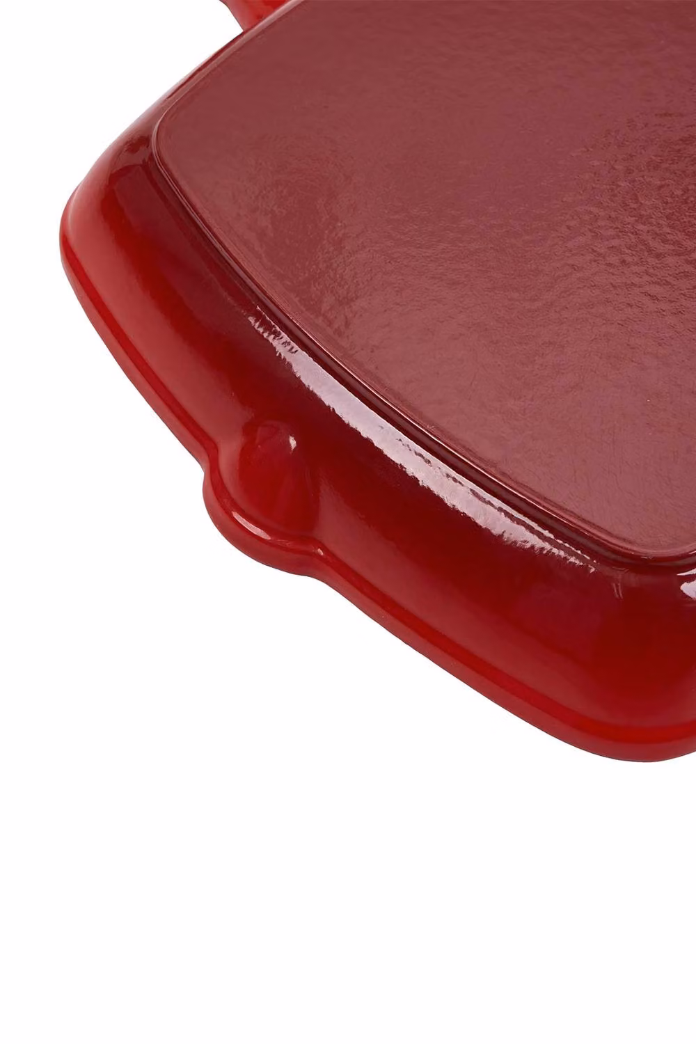 ExtraStar Enamelled Cast Iron Frying Pan with Pouring Spout in Red – 6