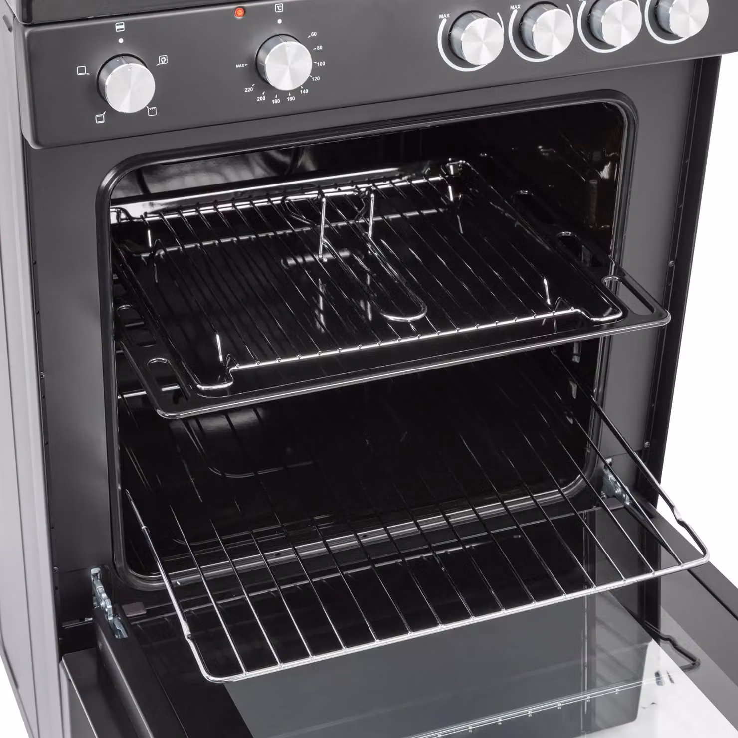Willow Black Electric Freestanding Single Cavity Cooker with 4 Ceramic Burners and Grill, Width: 60 cm – 5