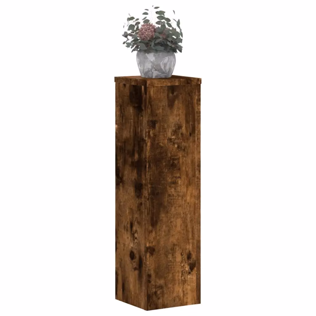 Berkfield Home 2-Piece Modern Plant Stand in Brown Smoked Oak, W/D/H: 17 x 17 x 60 cm – 3