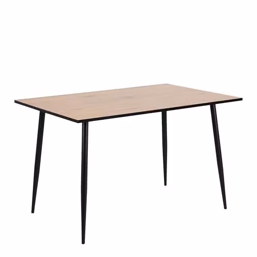 Furniture To Go Wilma Dining Table with Oak Top and Black Legs and 4 Celia Dining Chairs in Light Grey – 2