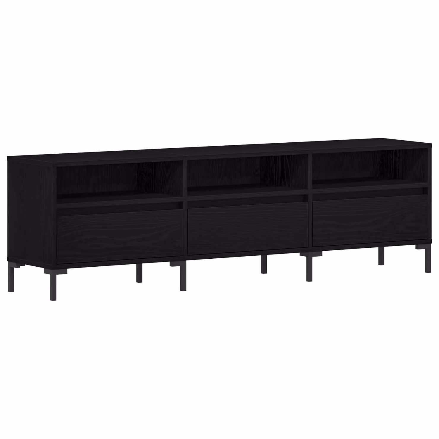 Berkfield Home Modern TV Cabinet in Black Oak, W: 150 cm, D: 30 cm, H: 44.5 cm – 2