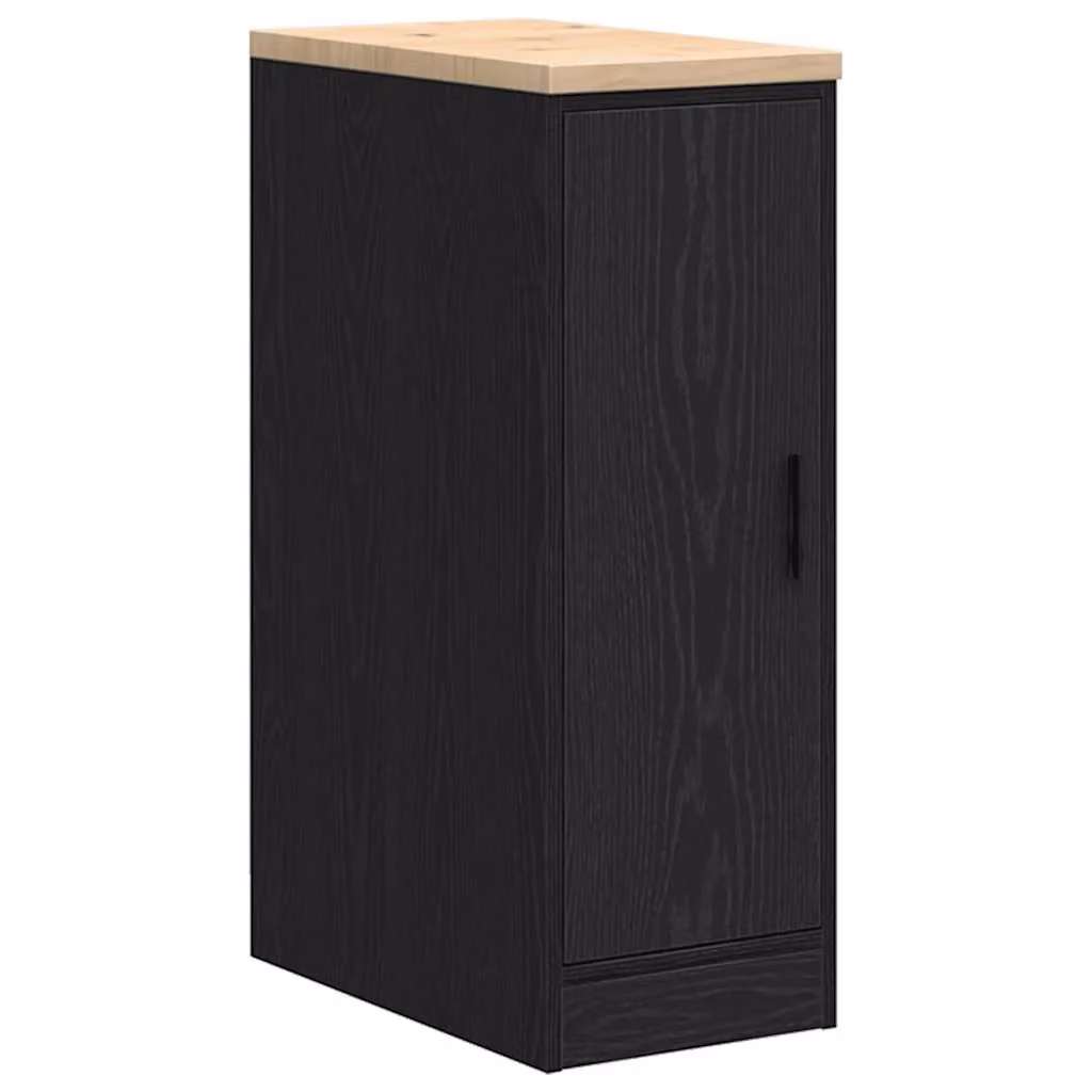 Berkfield Home Black Solid Wood Pine Garage Storage Cabinet with Hinged Doors, W/D/H: 30 x 51 x 85 cm – 2