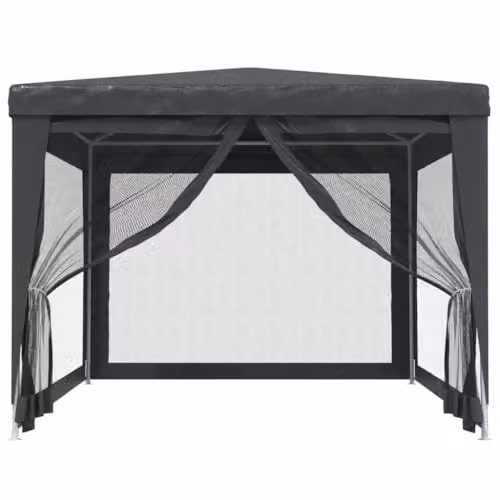 vidaXL Party Tent with 4 Mesh Sidewalls in Anthracite, W: 4 m, D: 3 m – 5