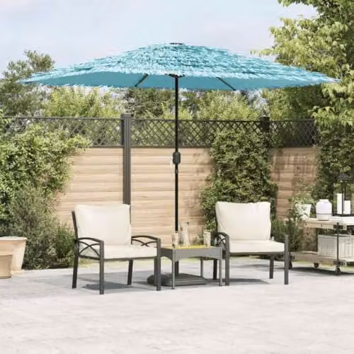 vidaXL Blue Garden Parasol with Steel Pole and Polyester Canopy, W: 268 cm, D: 268 cm, H: 226 cm – 2