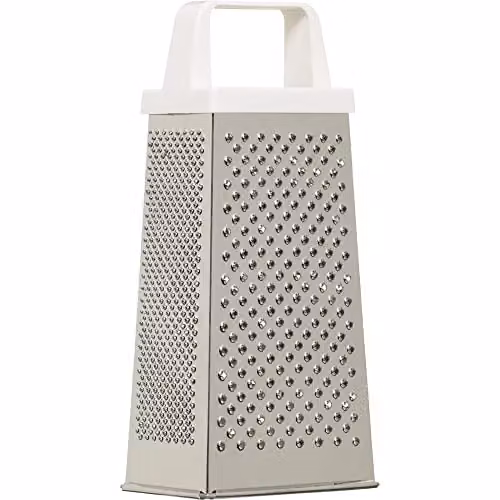 KitchenCraft Stainless Steel Four Sided Box Grater, Silver, H: 21 cm x W: 20 cm