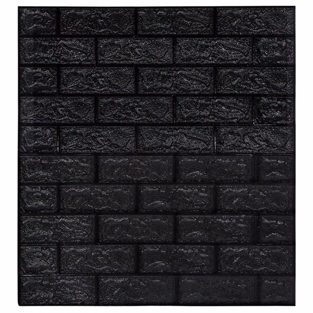 Berkfield Home 3D Self-adhesive Brick Wallpaper, 20 Pieces, Black – 3