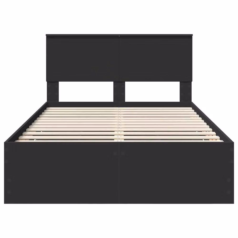 Berkfield Home Modern Bed Frame with Drawers in Black, Engineered Wood, W/D/H: 120 x 190 cm – 3