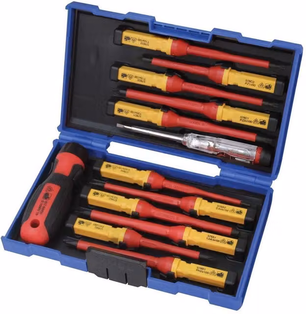Faithfull 13 Piece Interchangeable VDE Screwdriver Set, Multi Colour
