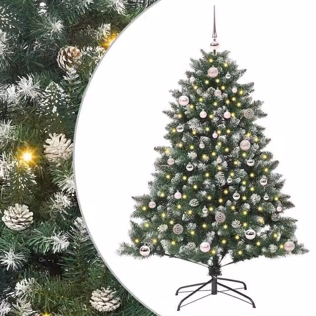 Berkfield Home Artificial Christmas Tree in Green, W/D/H: 105 x 105 x 150 cm