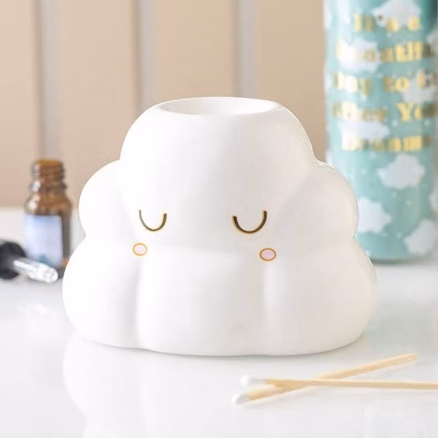 Uniqueful Cloud Shaped Ceramic Oil Burner in White