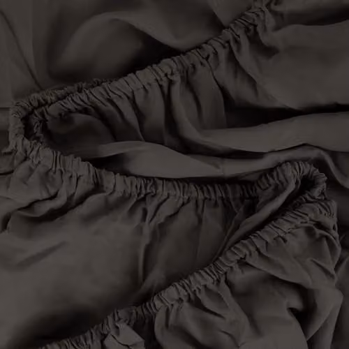 OHS Double Fitted Microfibre Bed Sheet, Black or Grey, W/D/H: 137 x 200 x 25 cm – 3