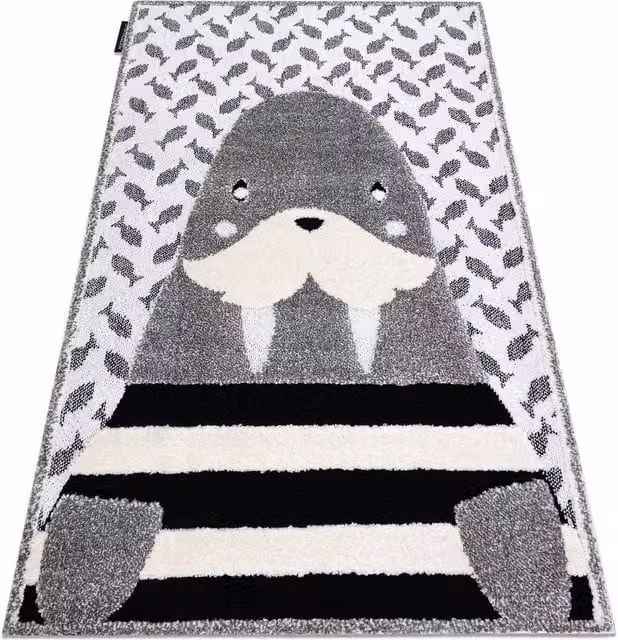 RugsX Modern Children's Rectangular Rug in Grey, W: 120 cm, L: 170 cm