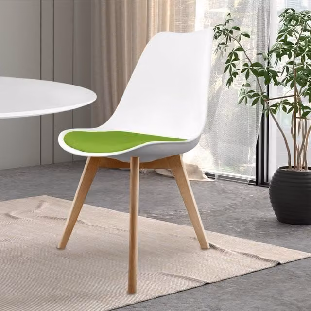 Fusion Living Soho Dining Chair in Green with Beech Wood Legs