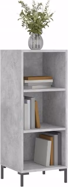 Berkfield Home Industrial Sideboard in Concrete Grey, W/D/H: 34.5 x 32.5 x 90 cm
