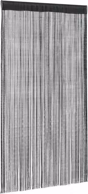 Berkfield Home Black String Curtains, 2 Pack, W: 140 cm, H: 250 cm