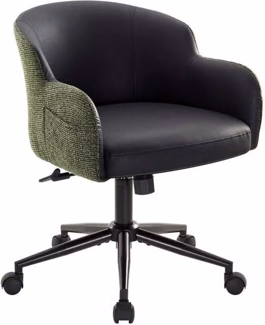 KORVIXA Ergonomic Black and Green Office Chair with Armrests and 360 Degree Swivel – 1