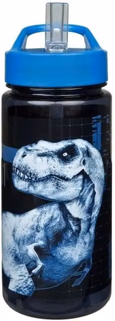 Scooli Aero Jurassic Park Water Bottle with Straw, Blue, 500 ml