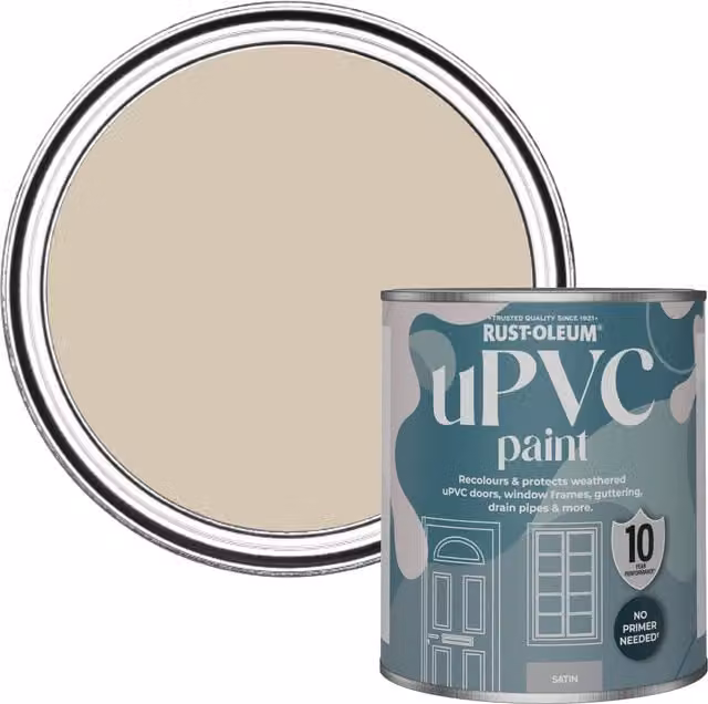 Rust-Oleum UPVC Paint in Satin Finish, Butterscotch, 0.75 l
