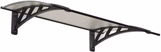 Palram Patio Cover Neo Door Awning Canopy 1180 Twinwall in Grey, L119 x W76 x H25 cm – 1