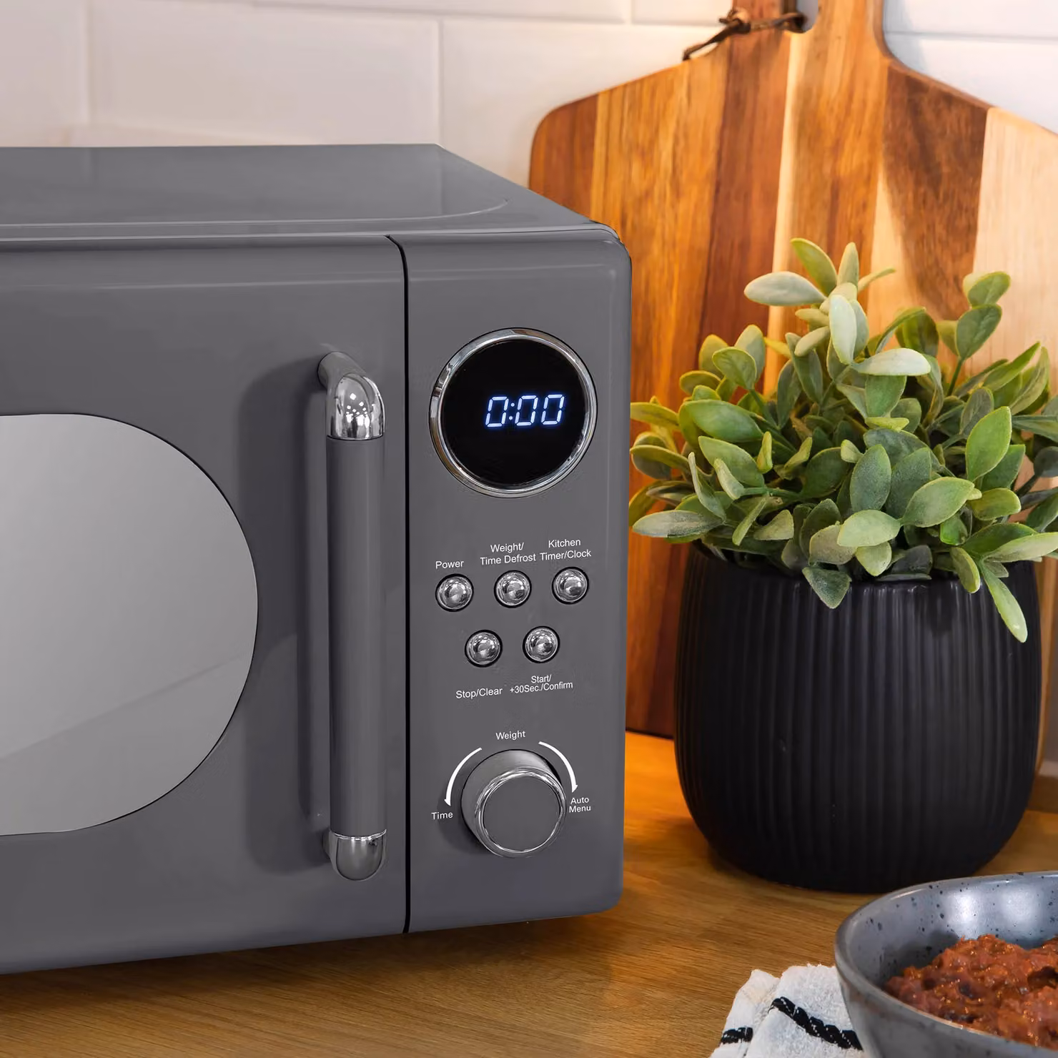 Russell Hobbs Retro Digital Solo Microwave 20L 800W in Grey RHM2044 – 3