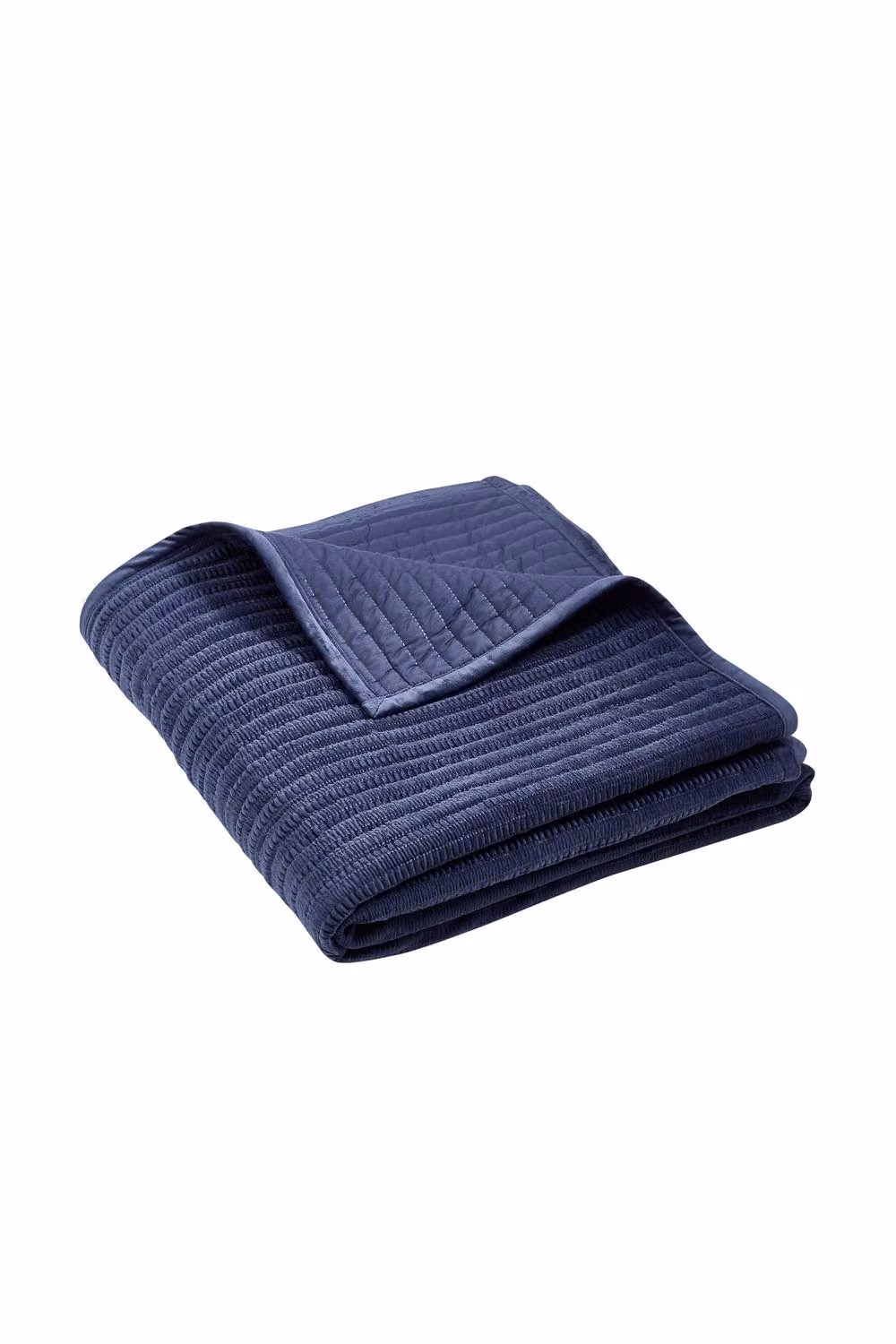 Catherine Lansfield Velvet Pinsonic Quilted Bedspread in Navy Blue, 220 x 220 cm – 3