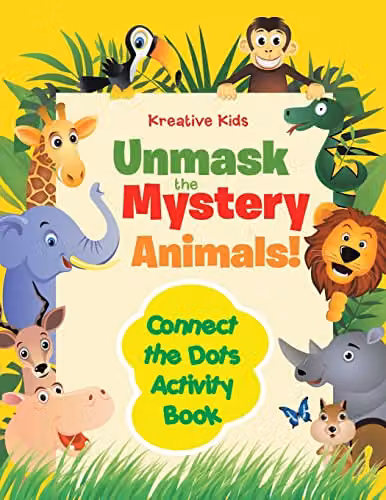 Kreative Kids Unmask the Mystery Animals Connect the Dots Activity Book, Multicolour