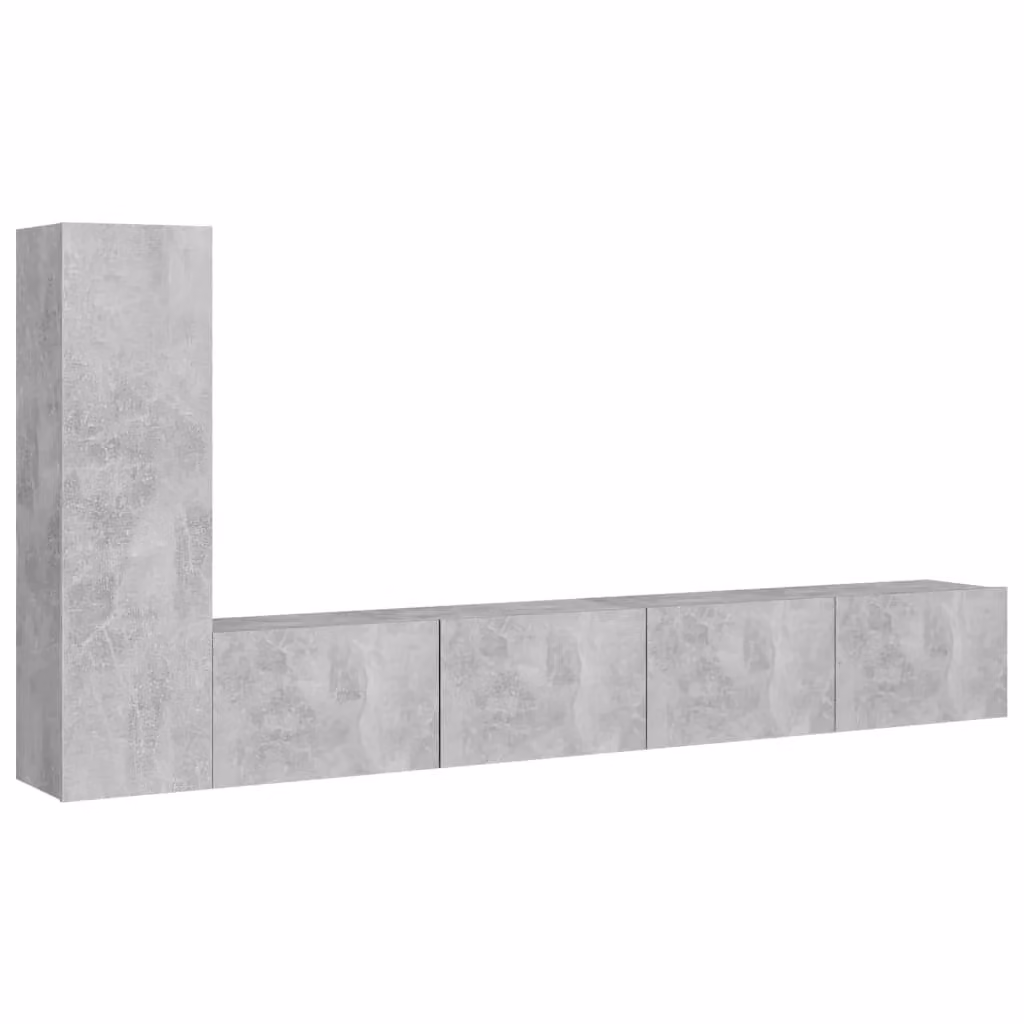 Berkfield Home 3 Piece Modern TV Cabinet Set in Concrete Grey Matt MDF – 2