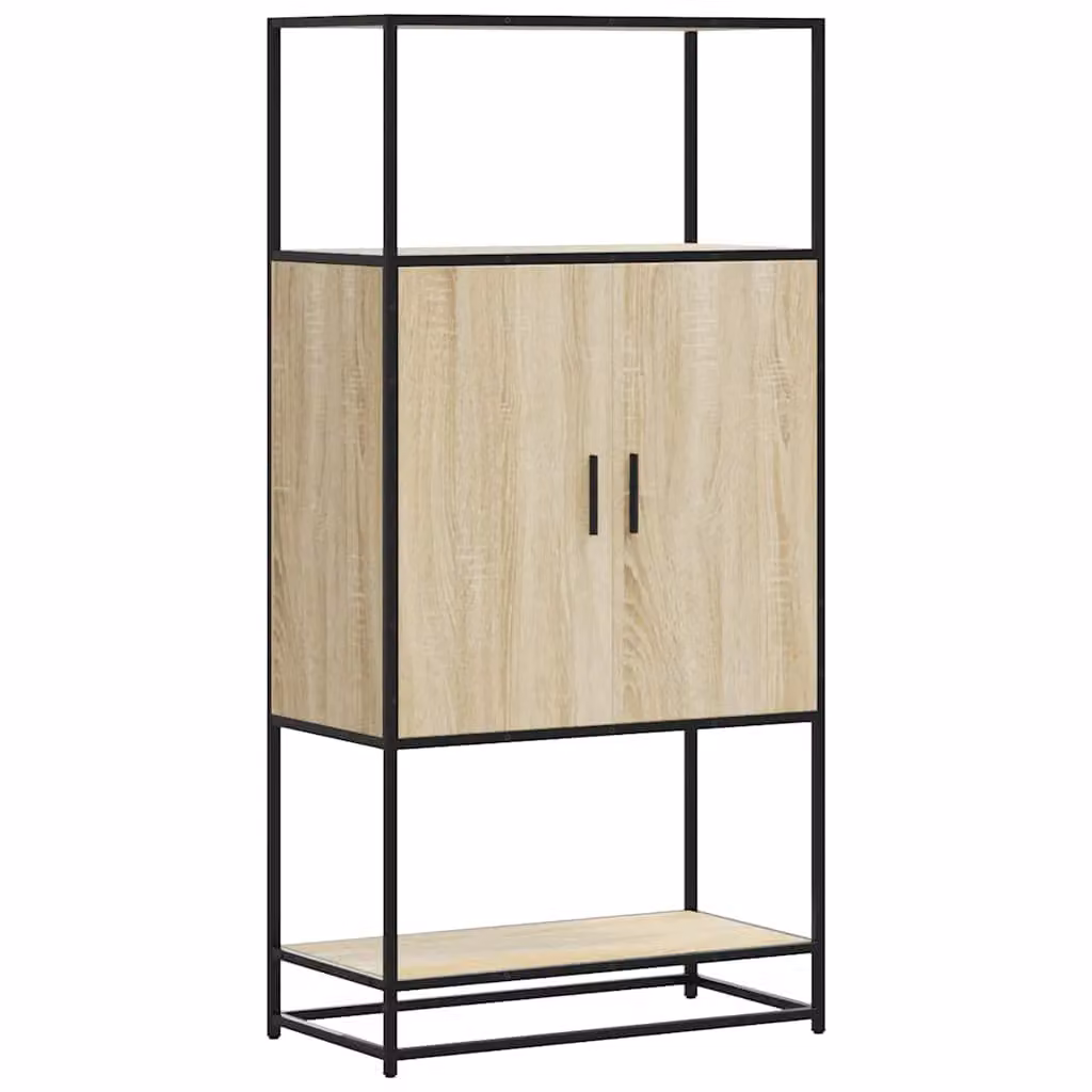 Berkfield Home Sonoma Oak Highboard in Brown, W/D/H: 68 x 35 x 139 cm – 2