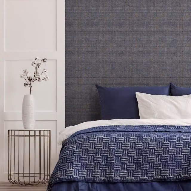 Arthouse Country Tweed Textured Vinyl Wallpaper in Blue