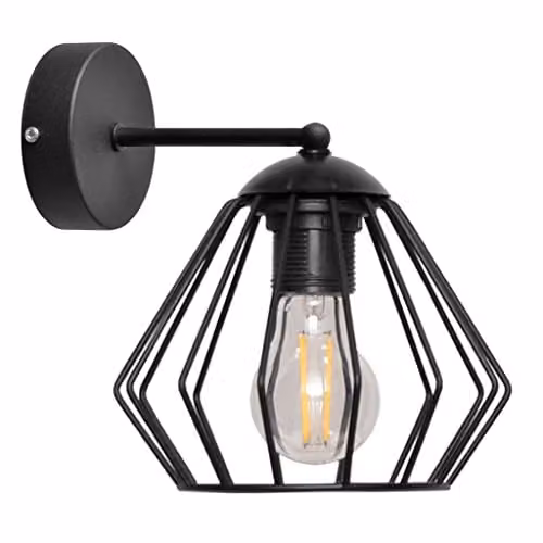 Netlighting Agat Black Metal Industrial Wall Lamp, Diameter: 25 cm