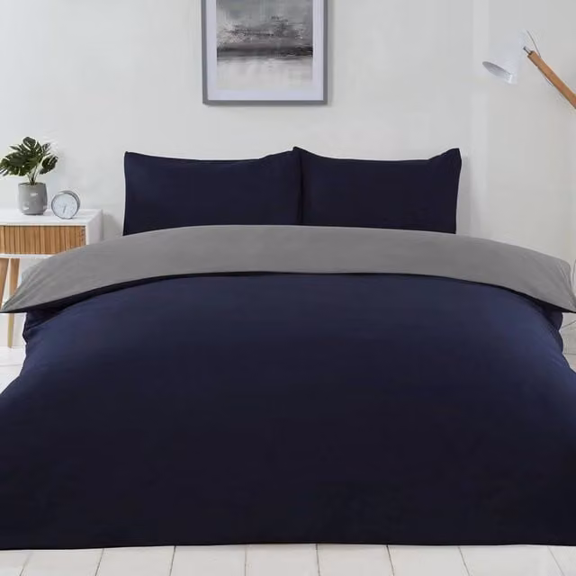 Voltico Reversible Blue Polyester Duvet Cover and Pillowcase Set – 1
