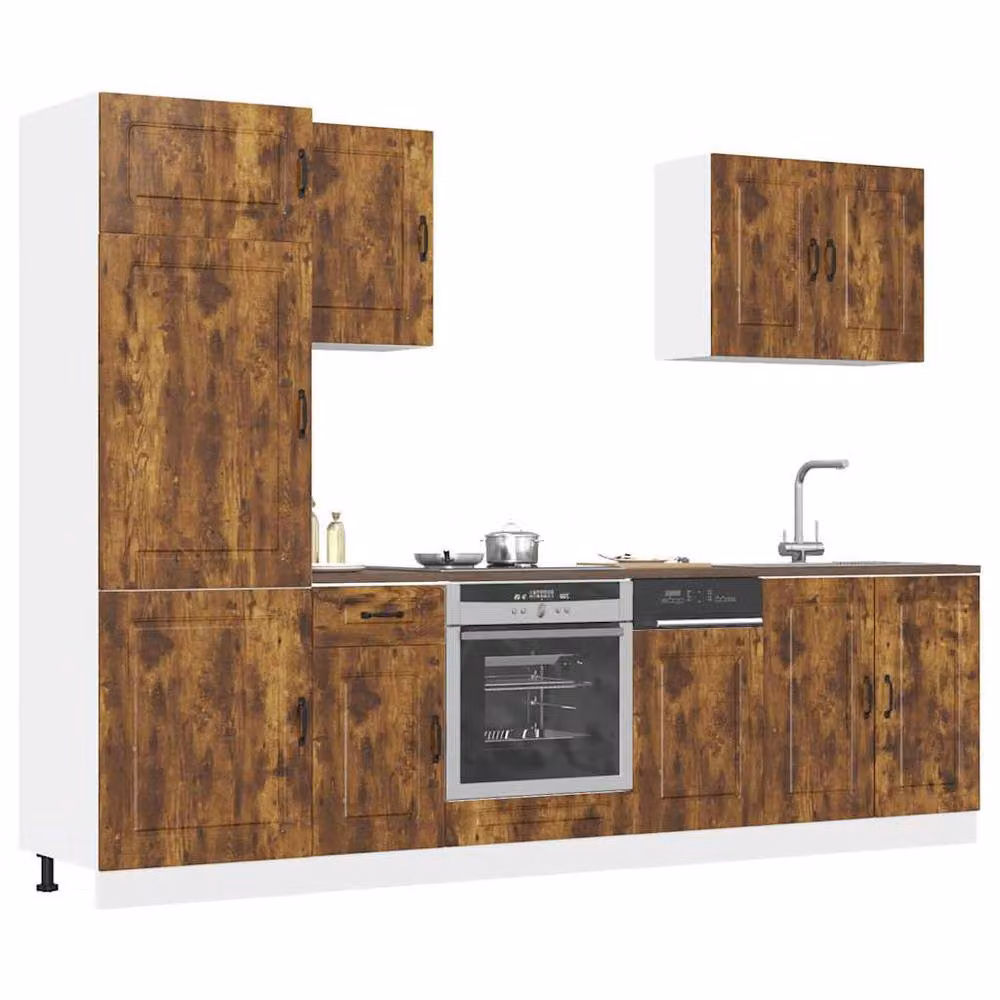 Berkfield Home Kalmar 7 Piece Kitchen Cabinet Set in Smoked Oak Brown Engineered Wood – 2