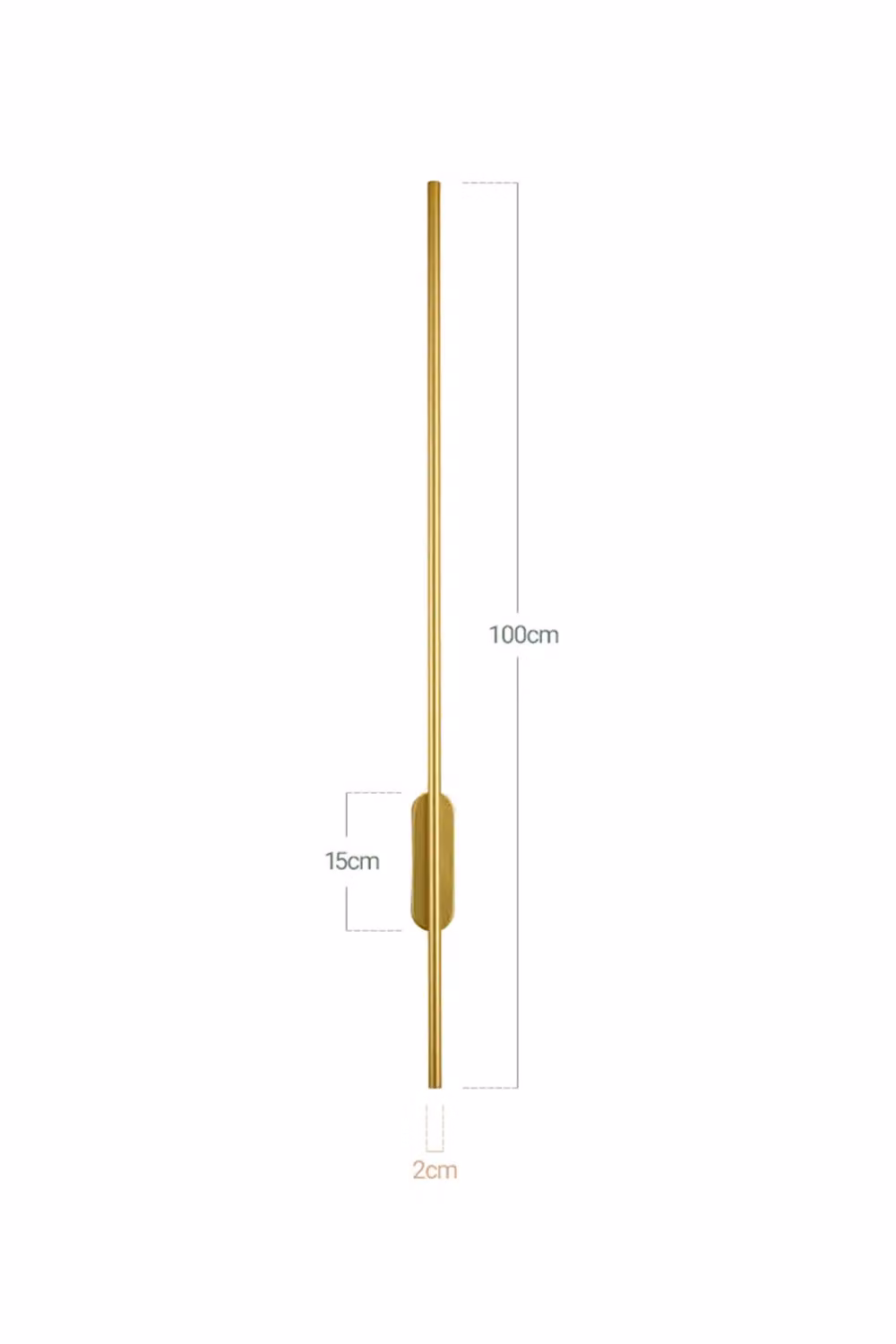Living and Home Modern Aluminium Linear LED Up and Down Wall Light in Gold/Brass – 3