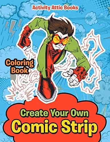 Activity Attic Books Create Your Own Comic Strip Colouring Book for Children, Multicolour