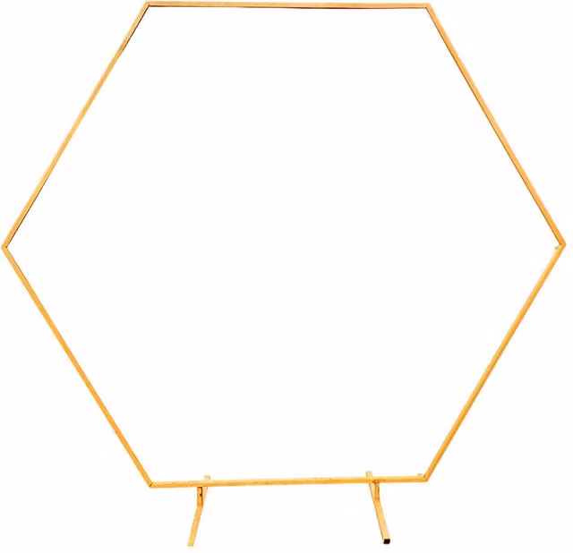 Neel Blue Gold Hexagon Metal Arch Backdrop Stand for Weddings and Parties – 1