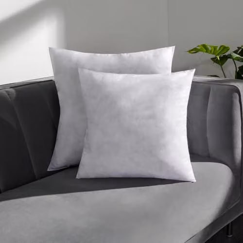 OHS 4 Pack of White Square Hollowfibre Cushion Fillers, W/D/H: 45 x 45 x 45 cm – 3