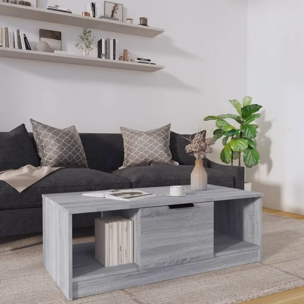 Berkfield Home Decorative Coffee Table in Grey Sonoma, W/D/H: 102 x 50 x 36 cm – 2